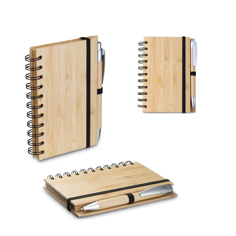 MC380 - Caderno A6 Capa em Bambu com caneta