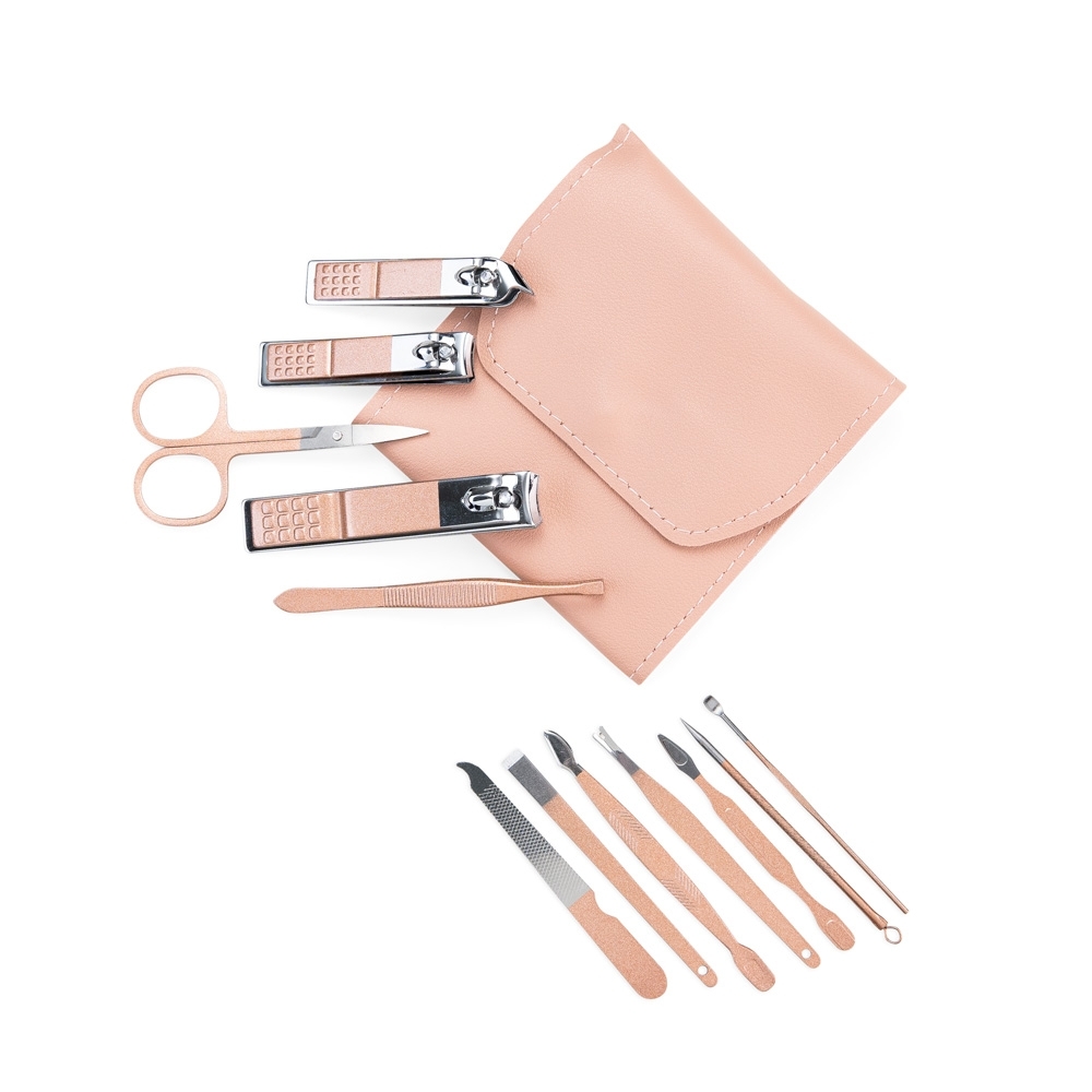 CF19228 - Kit Manicure 12 PeçasAltura : 10,5 cm Largura : 10 cm Profundidade : 1,6 cm Medidas aproximadas para gravação (CxL): 5,5 cm x 9 cm (aba do estojo) Peso aproximado (g): 122 - Imagem 11